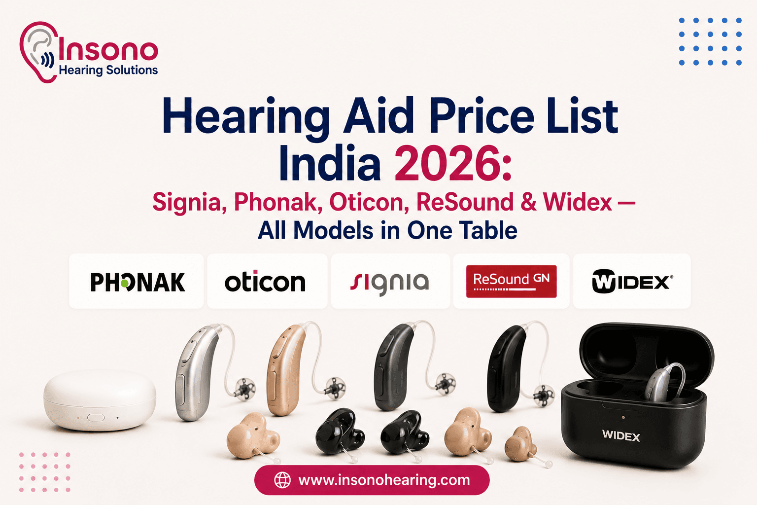 Hearing Aid Price List India 2026: Signia, Phonak, Oticon, ReSound & Widex — All Models in One Table